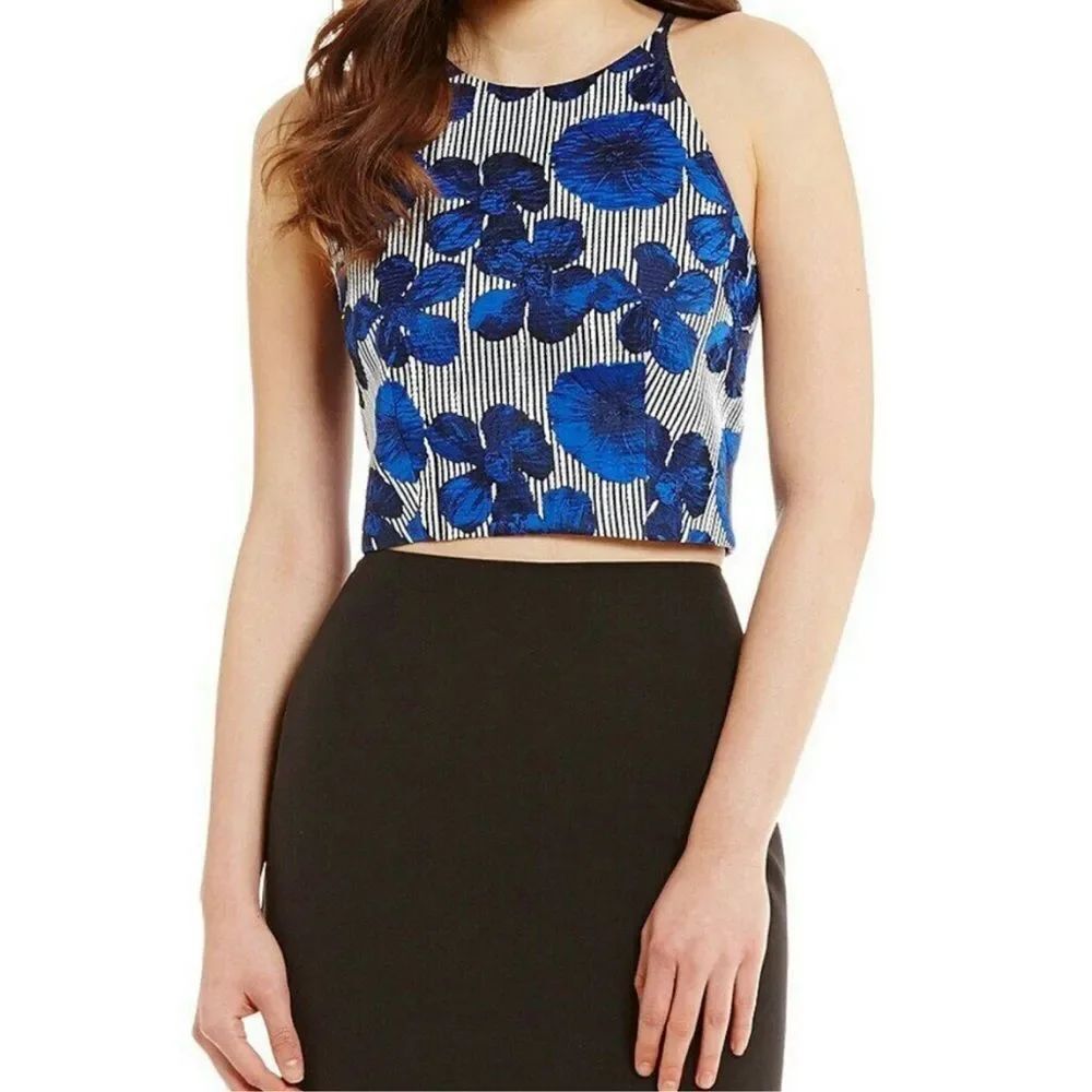 Badgely Mischka Lilana Blue Crop top
Size 8